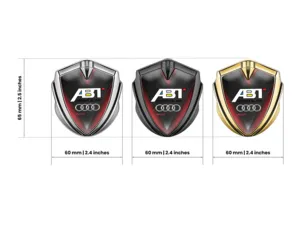 Audi Emblem Metal Badge Racing Style Glossy Finish